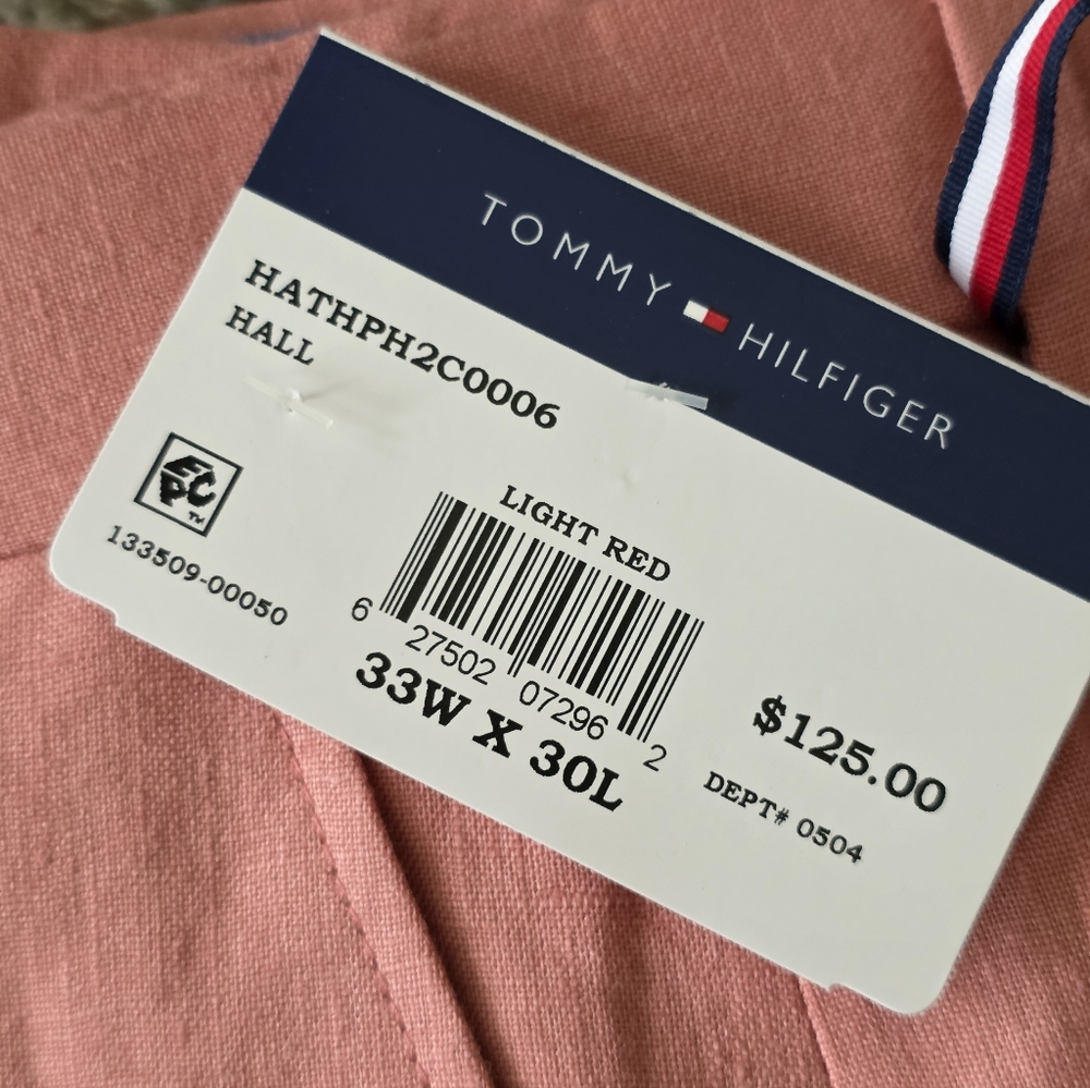 $125 Tommy Hilfiger Mens 100% Linen Dress Pants Sz 34x30 Modern Fit NWT - Picture 3 of 8